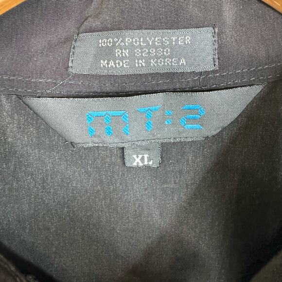 Vintage Y2K MT:2 Fire Dragon Short Sleeve Button Front Shirt Black Red Size XL - Picture 7 of 7